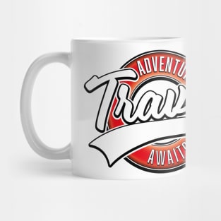 travel adventure awaits vintage logo Mug